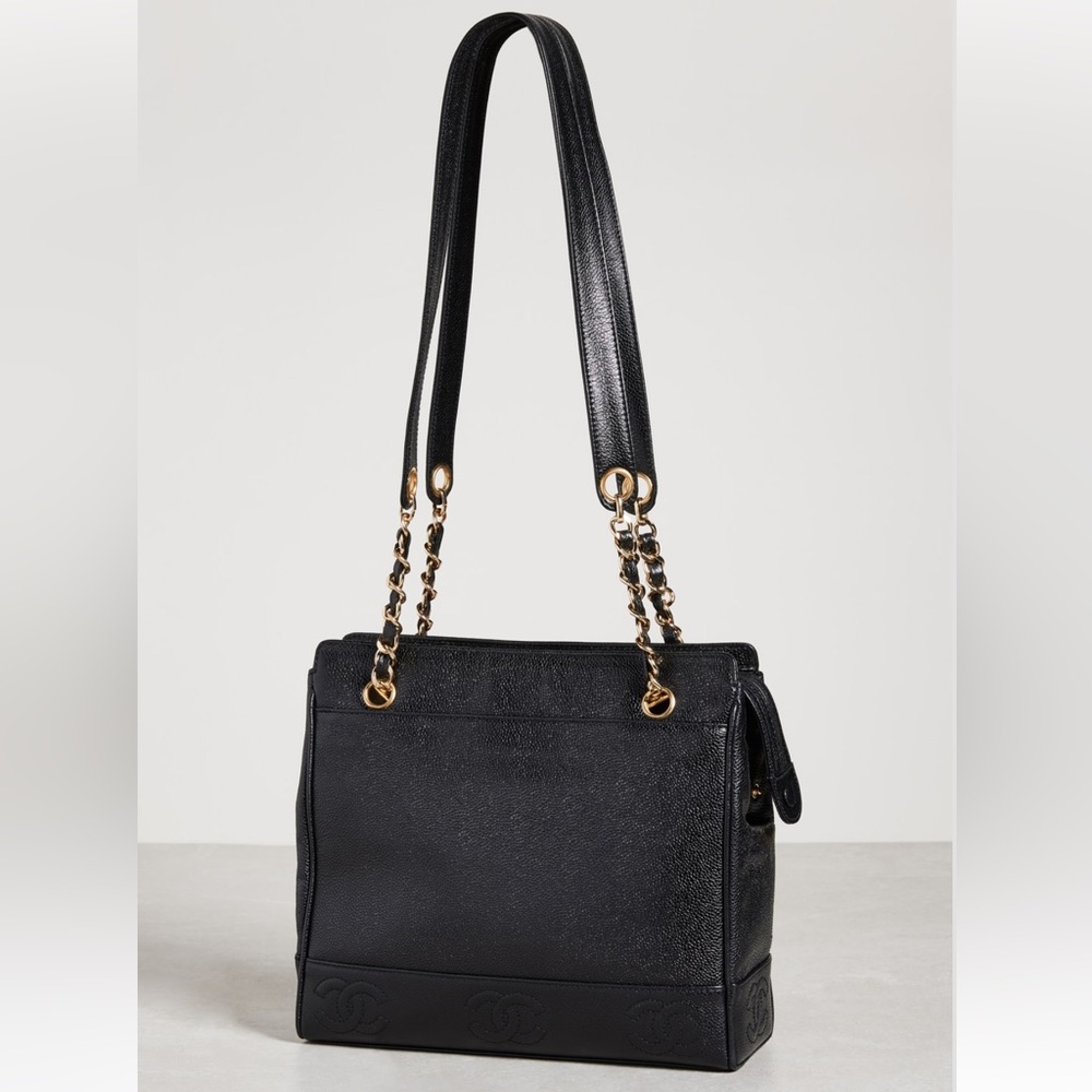 Chanel Black Shoulder Bag with Gold Chain